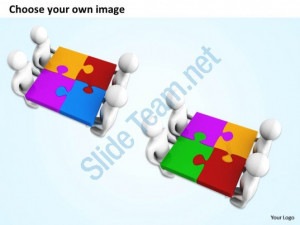 ... colorful assembled jigsaw puzzles teamwork ppt graphics icons Slide02