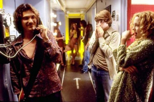 Patrick Fugit (center) stars as a young rock journalist, Billy Crudup ...