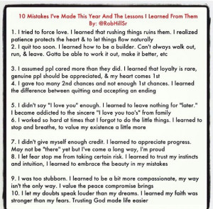 Lessons learned