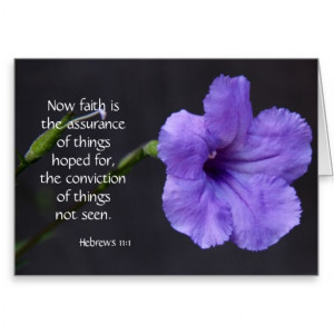 Sympathy Card, Purple Bloom, Bible verse on faith