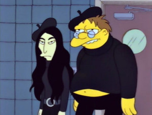 the simpsons simpsons Barney Gumble john and yoko Homer's Barbershop ...