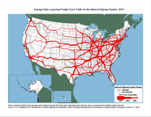 Map of West Us Highways Interstate