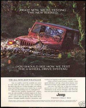 Red Jeep Wrangler Test Photo Vintage (1997)