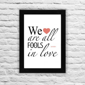 We are all fools in love Jane Austen quote by AbbieImagine on Etsy, £ ...