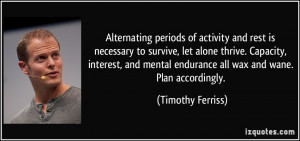 Alternating periods of activity and rest is necessary to survive, let ...