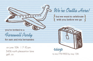 Sketchy Airplanes Farewell Party Invite