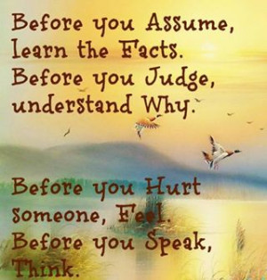 Before you assume . . . .