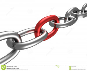 Royalty Free Stock Photography: Chain with red link