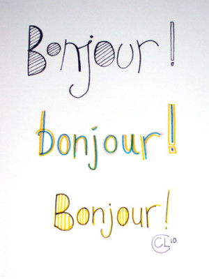 Bonjour Word Bonjour from french kiss