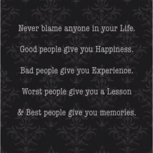 Don't blame others