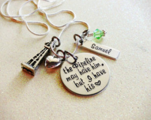 Custom Hand Stamped Pipeline Wife o r Girlfriend Necklace ...