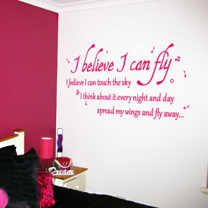 can fly -Wall Quote Stickers