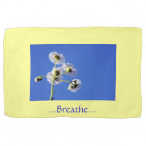 Breathe Quote Yellow/Blue Dish Towels