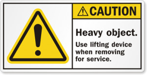 Lifting Heavy Objects Safety Sign