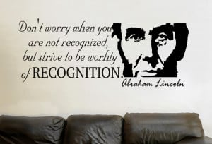 Abraham Lincoln Dont worry...Inspirational Wall Decal Quotes