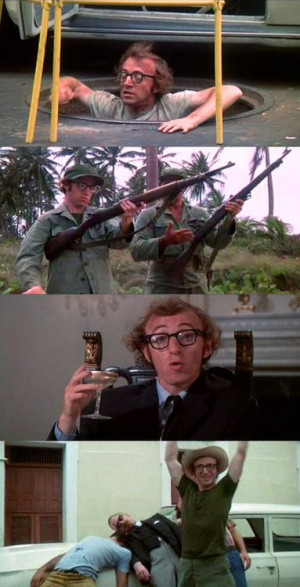 ... travesty of two mockeries of a sham. Bananas, 1971 (dir. Woody Allen