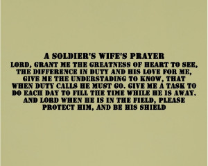 Soldier Sayings A soldier s wife s prayer