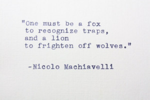 Machiavelli quote from The Prince typed on vintage typewriter