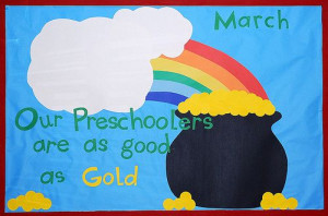 rainbow theme / St. PAtrick's Day theme ideas. Pot of Gold, clovers ...