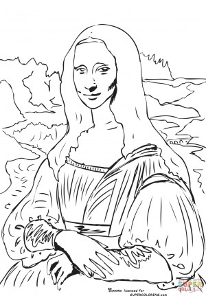 Mona Lisa (la Gioconda) By Leonardo Da Vinci coloring page