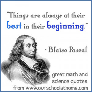 ... off a fun new series: Quotes by great mathematicians and scientists