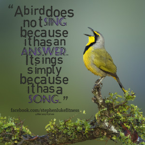 Quotes Picture: a bird does not sing because it has an answer it sings ...