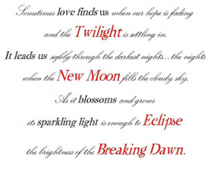 Twilight Series Book titles quote