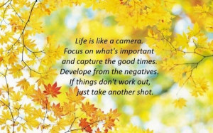 Life is like a camera. focus on what's important and capture ...