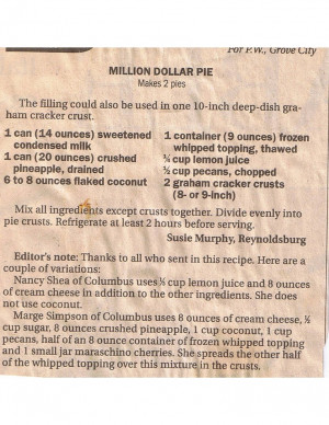 million dollar pie: Million Dollar Pie
