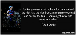 For live you need a microphone for the snare and the high hat, the ...