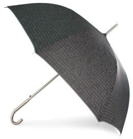 Black Quotes Stick Umbrella with Metal Handle