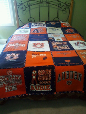 Auburn Tiger t-shirt quilt