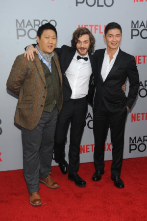 Benedict Wong, Rick Yune and Lorenzo Richelmy at event of Marco Polo ...