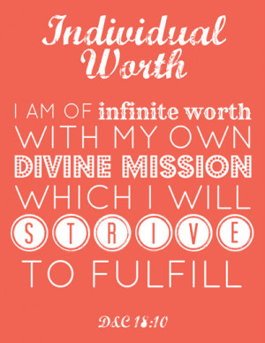 LDS Young Women Individual Worth printable
