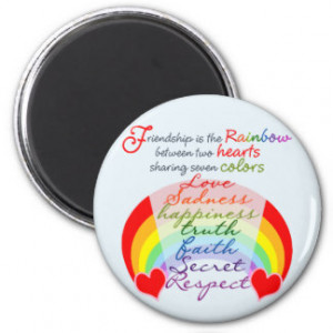 Friendship is the rainbow BFF Saying Design Fridge Magnets