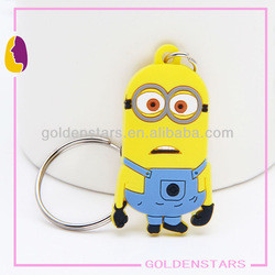 Funny minion plush toy rubber despicable me keyrings (KC0533)
