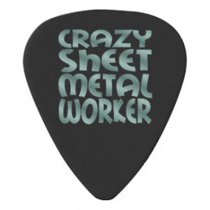 Crazy Sheet Metal Worker in Silver Metal Guitar Pick