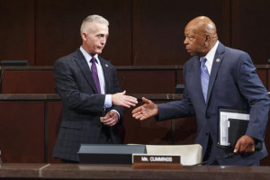 Rep. Trey Gowdy and Rep. Elijah Cummings arrive as the panel holds its ...