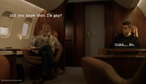 Gideon comes out to Elliot on the corporate jet.