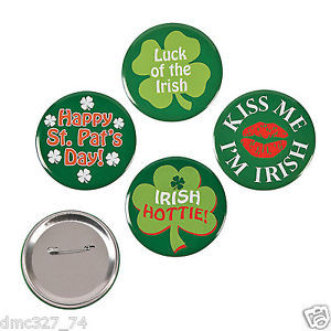 24-ST-PATRICKS-DAY-Irish-Shamrock-Sayings-Pin-Back-BUTTONS-Badges ...