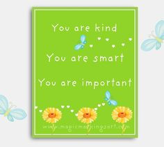 Inspirational children's quote print you are by MagicMarkingsArt, $16 ...