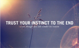trust your instincts