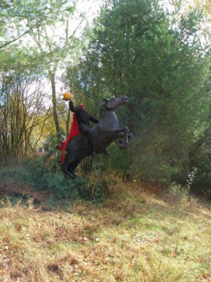 awesome headless horseman yard art/prop for halloween