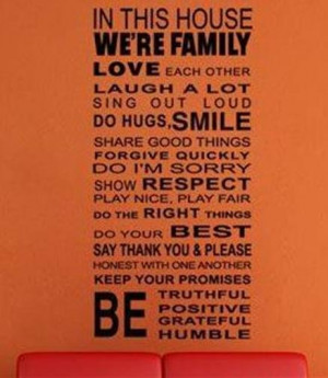 Fashion-Vinyl-Wall-Quote-House-rules-We-re-family-52x108cm-Be-Truthful ...