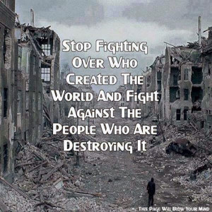 Stop fighting over who created the world