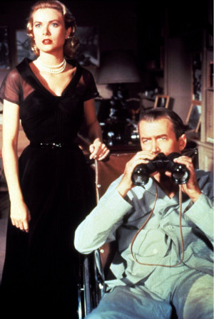 Kelly with James Stewart in the Hitchcock classic Rear Window, 1954