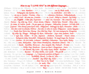 ... words, So Here is 112 different Languages to say I LOVE YOU