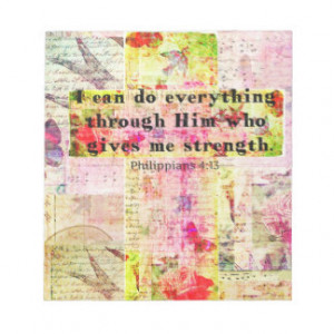 Philippians 4:13 christian spiritual art BIBLE Memo Pad