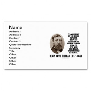 Henry David Thoreau Different Drummer Quote Double-Sided Standard ...