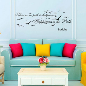 There is no path to happiness Buddha Quote Wall Decal by CozyDecal, $ ...